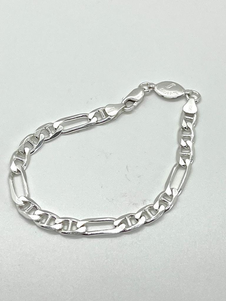 Sterling Silver Figaro Link 8" Bracelet