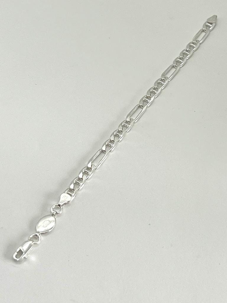 Sterling Silver Figaro Link 8" Bracelet
