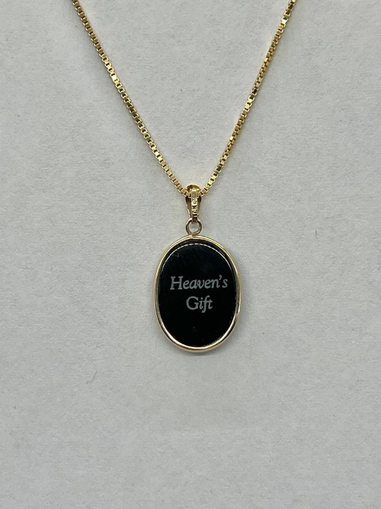10K Gold & Diamond Accent "Heaven’s Gift" Blue Agate Cameo Pendant