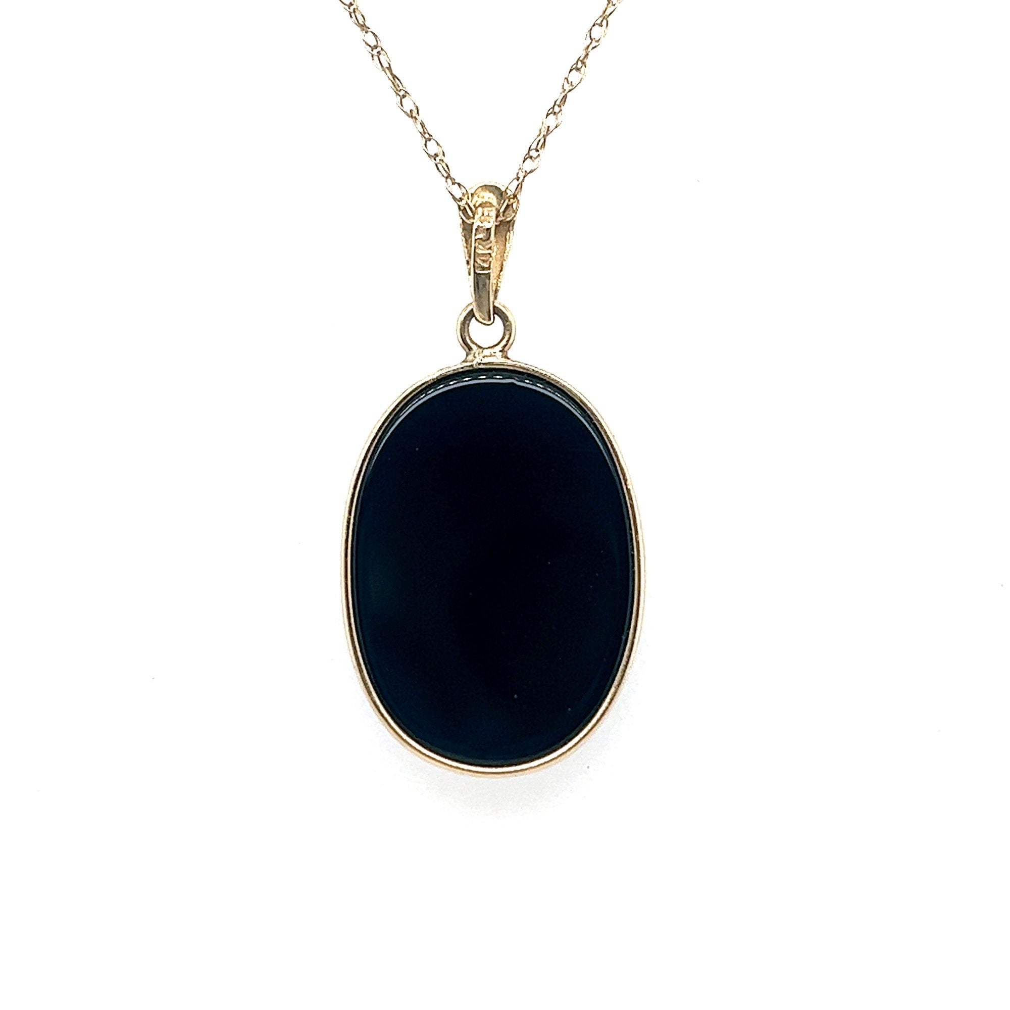 14K Gold "Wings of Love" Blue Agate Cameo Pendant With Diamond Accent