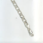 Double Figaro Link Ladies Sterling Silver Bracelet 7"