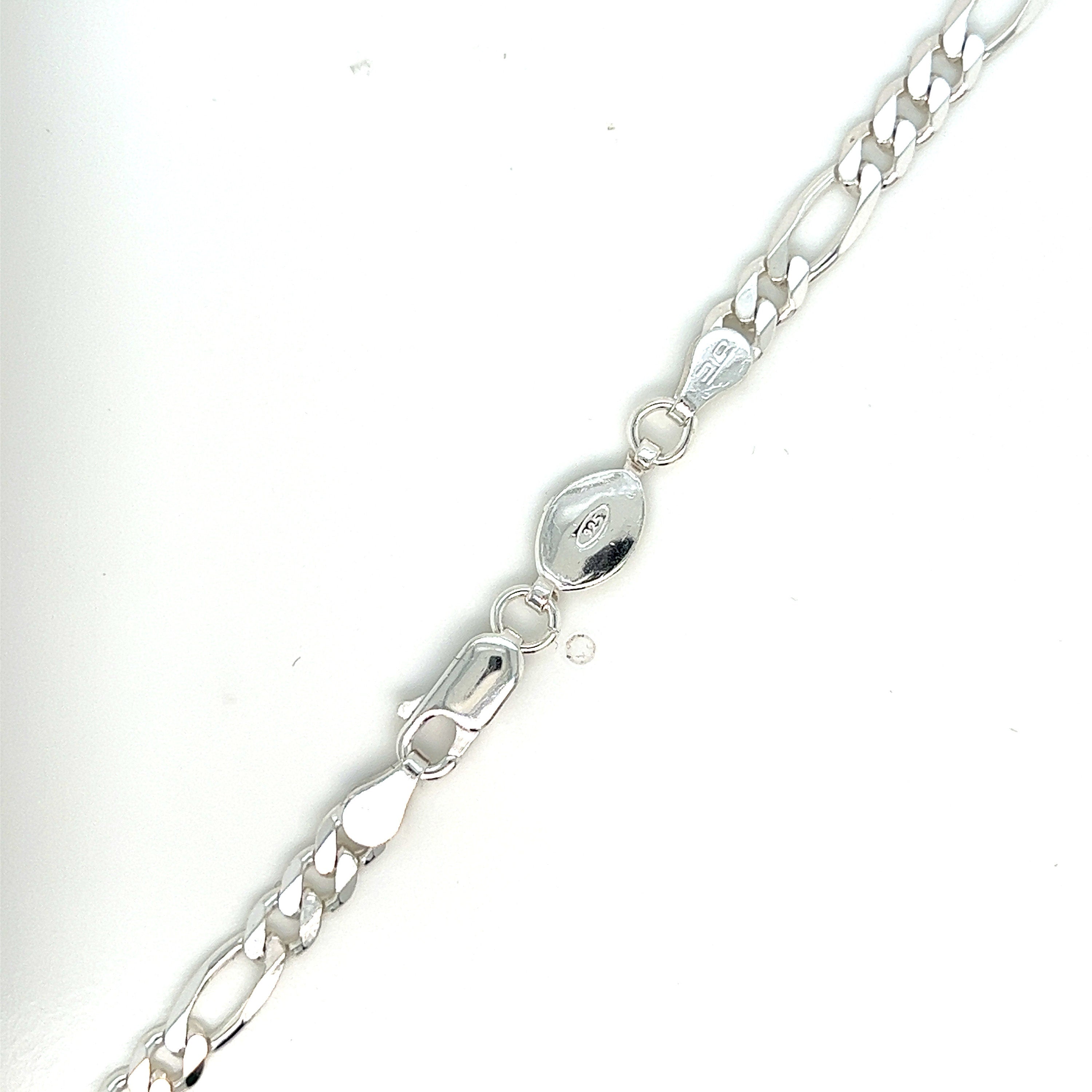 Men's Sterling Silver Figaro 3+1 Link Necklace 24"