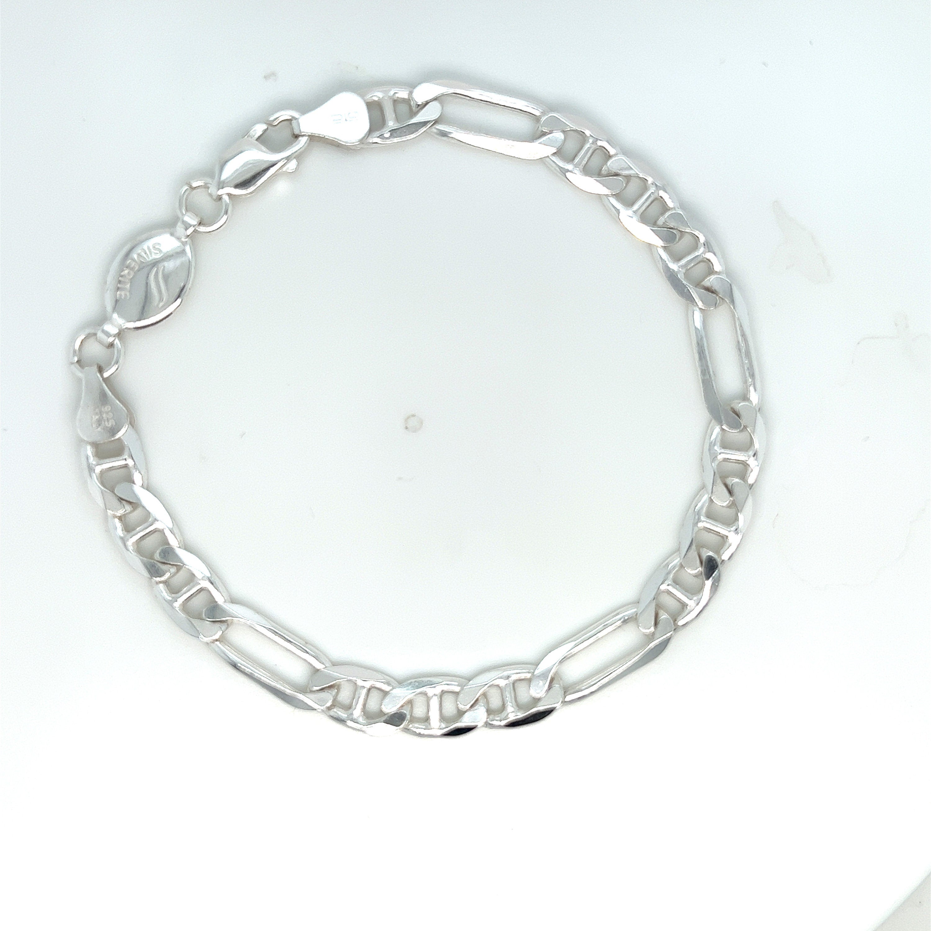 Sterling Silver Figaro Link 8" Bracelet